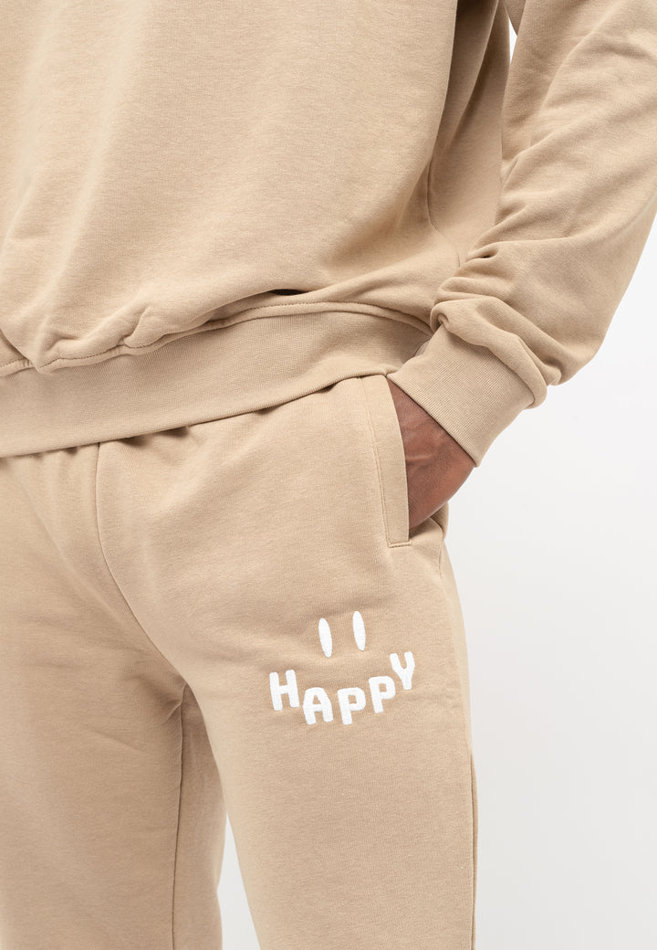 MEN'S OVERSIZE FIT TRACKSUIT WITH PRINTED SMILEY FACE DESIGN
