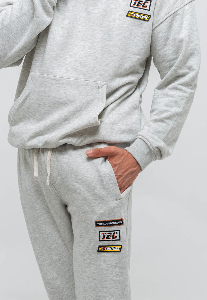 MEN'S TRACKSUIT 3 EMBROIDERY BADGE OVERSIZE HODDIE AND PANT