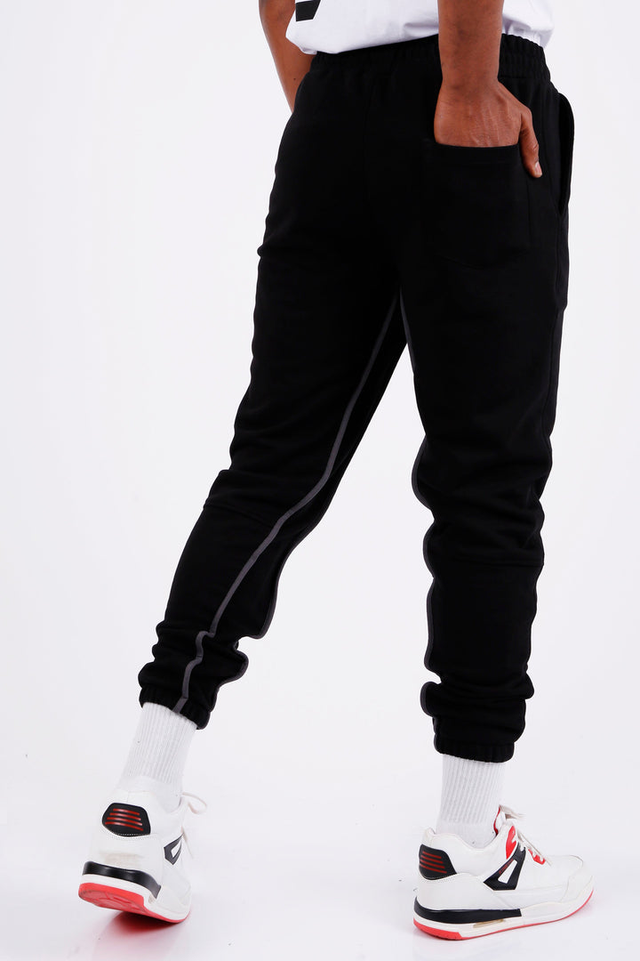 MEN'S TRACKSUIT WITH STRIPES, ELASTIC CUFFS